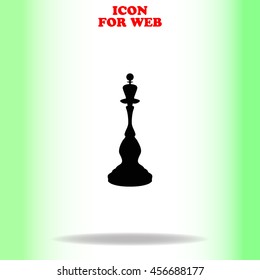 Chess queen web icon. Black illustration on white background
