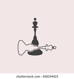Chess queen web icon. Isolated illustration