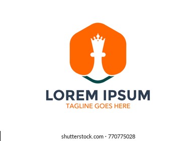 chess related logo. vector illustration. editable