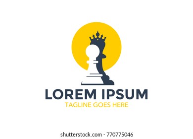 chess related logo. vector illustration. editable