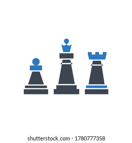 Chess Related Vector Glyph Icon. Isolated on White Background. Vector Illustration.