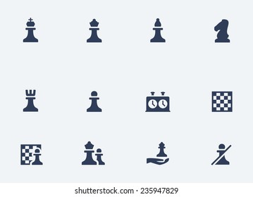 Chess related vector icons set