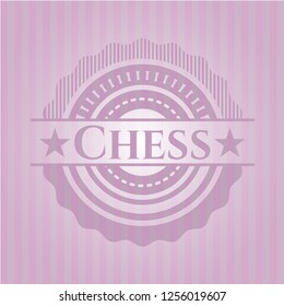 Chess retro style pink emblem