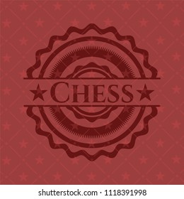 Chess retro style red emblem