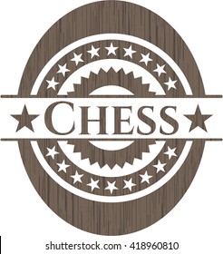 Chess retro style wood emblem