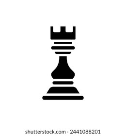 Chess Rook Filled Icon Vector Illustration