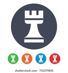 Chess Rook Flat Icon