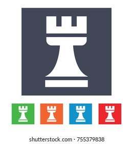 Chess Rook Flat Icon