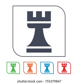 Chess Rook Flat Icon