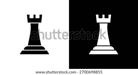 Chess rook icon design concept. vector flat icons