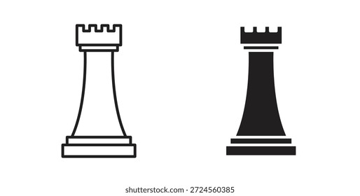 Ícone da torre de xadrez no estilo rabiscar e traçar.