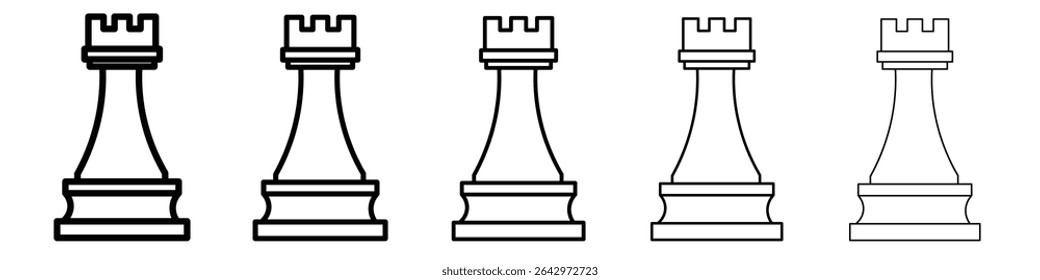 chess rook icon Flat design on isolated background