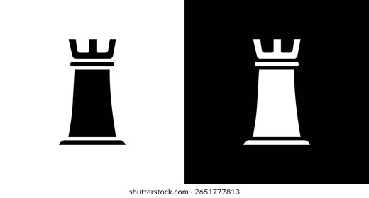 Ícone da torre de xadrez de um vetor de estilo plano