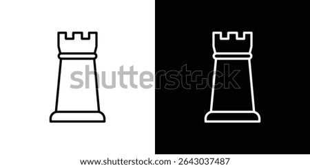Chess rook icon Flat style logo vector. perfect for UI designs