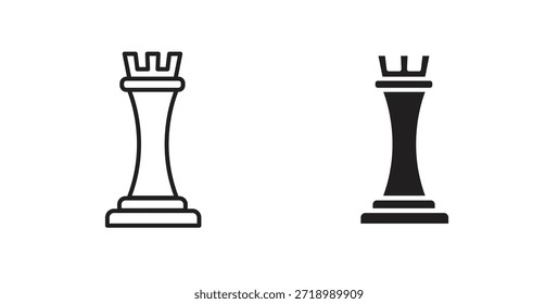 Ícone da torre de xadrez para aplicativo móvel, designs editáveis