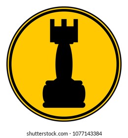 Chess rook icon on white background. Vector illustration.