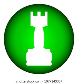 Chess rook icon on white background. Vector illustration.