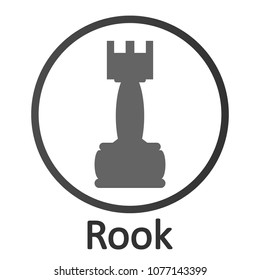 Chess rook icon on white background. Vector illustration.