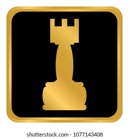 Chess rook icon on white background. Vector illustration.