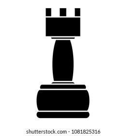 Chess rook icon on white background. Vector illustration.