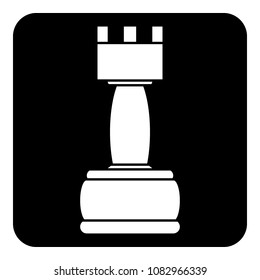 Chess rook icon on white background. Vector illustration.
