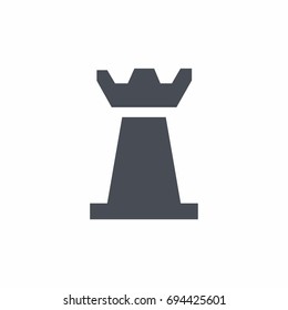 Chess Rook Icon on white background vector illustration