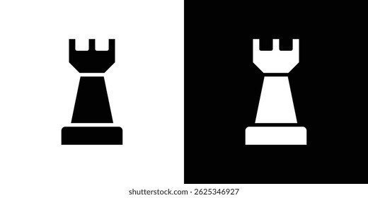 Chess rook icon simple line vector. Symbol, logo.