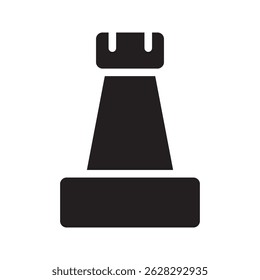 Chess rook icon simple line vector.