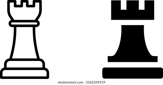 "Chess Rook Icon - Strategy and Board Game Symbol"