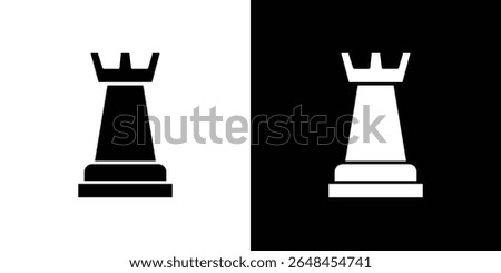 Chess rook icon symbol collection. Flat vector stock illustration.