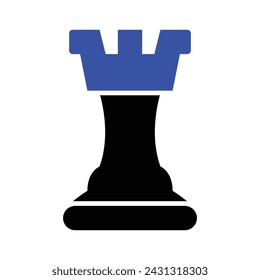 Chess Rook Icon, Vector Graphics Illustrations 