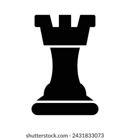 Chess Rook Icon, Vector Graphics Illustrations 