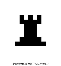 Chess rook icon. Vector illustration on white background.