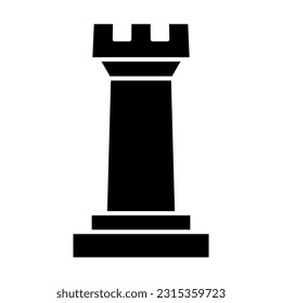 Chess rook icon. Vector illustration isolated on white background
