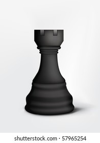 Chess Rook Isolated on White. Vector.