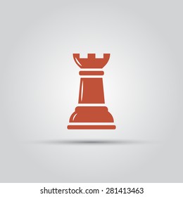 chess rook isolated vector colored single icon