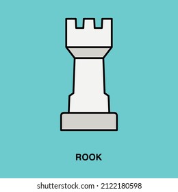 Chess rook. Line And Color icon concept. 