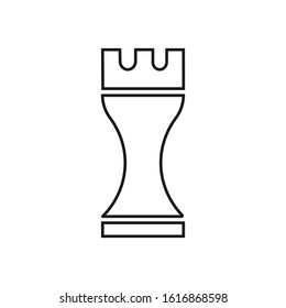 chess rook line icon. Gray chess rook icon on white background