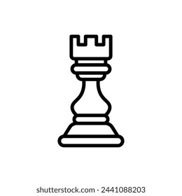 Chess Rook Outline Icon Vector Illustration