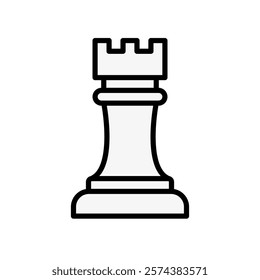 Chess rook piece icon. Vector.