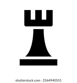 Chess Rook piece silhouette. Vector.