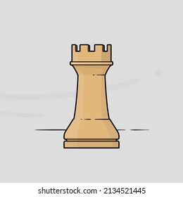 Chess rook piece in simple vector