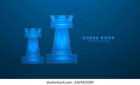 Échiquier pièce Jeu d'affaires stratégique ou passe-temps. Illustration vectorielle avec effet de lumière et néon