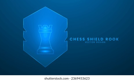 Échiquier pièce de bouclier Jeu d'affaires stratégique ou passe-temps. Illustration vectorielle avec effet de lumière et néon