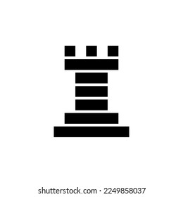 Chess rook. Simple vector logo. Abstract silhouette on white background.