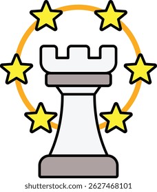 Chess Rook with Star Rating Illustration