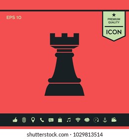 Chess Rook. Strategy icon