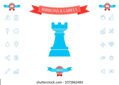 Chess Rook. Strategy icon