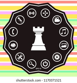 Chess Rook. Strategy icon