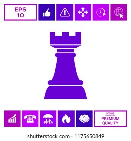 Chess Rook. Strategy icon